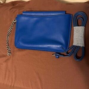 Urban Outfitters Royal Blue Leather Clutch with Chain and strap. Brand new